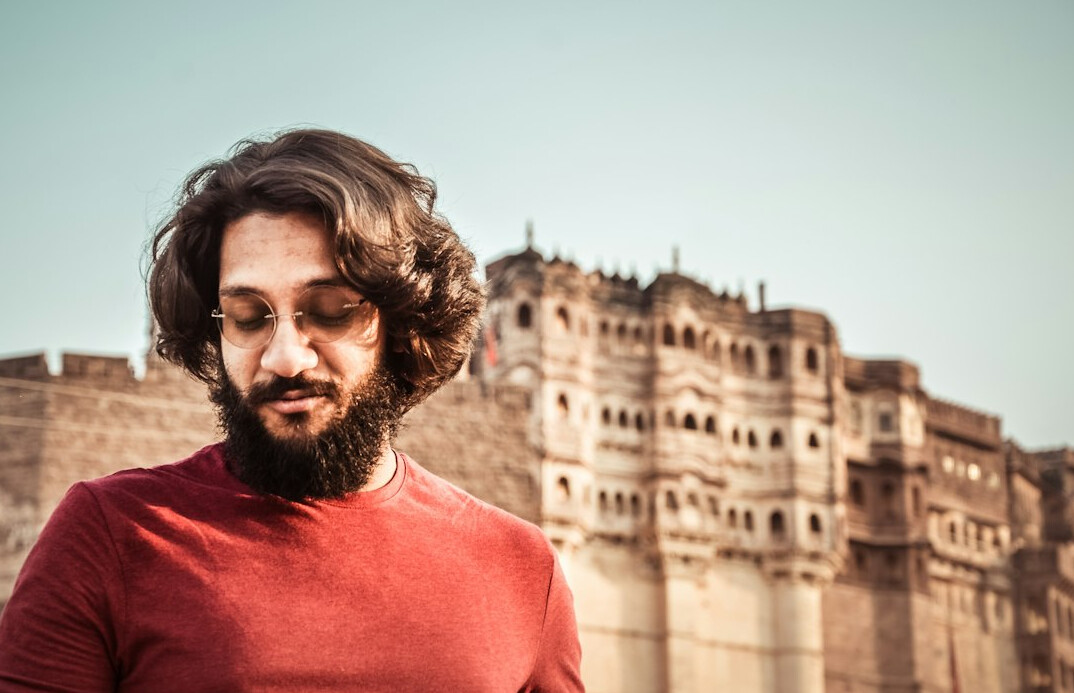 Portrait of a young man with a beard